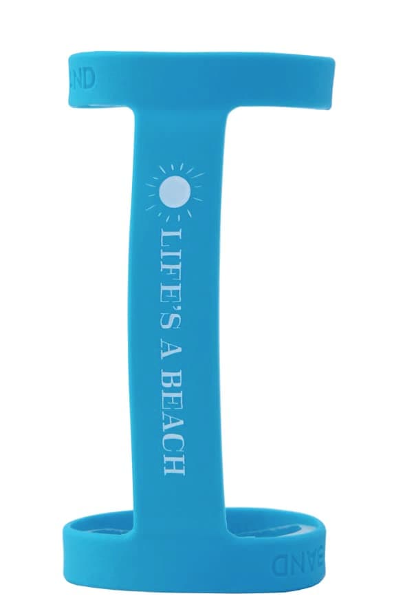 Life's a Beach - One Size Fits All - Water Bottle Handle, Holder, Carrier, Grip, Strap, Band, Handheld, Drop Protection, Anti Slip for Running, Hiking, Walking, Carrying, or Jogging