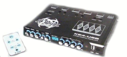 JC Power KE4-USB 4 Band Car Equalizer and 4 Band Power Bass Maximizer (Reconstruction Processor) with Front USB, Front AUX-In, USB LCD Indicator and Remote (Two Units in One)