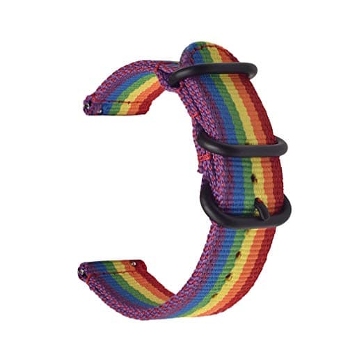 Quick Release 2 Pieces Watch Band Thick Nylon Strap Black Buckle