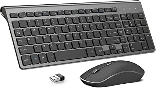 Wireless Keyboard and Mouse,JOYACCESS 2.4G Ergonomic and Slim Wireless Computer Keyboard Mouse Designed for Windows, PC, Laptop,Tablet - Black Grey