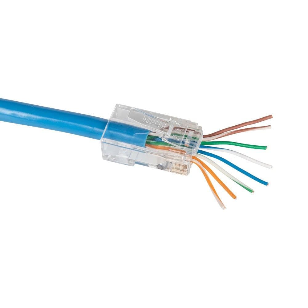 VDV826-703 Pass-Thru Modular Data Plug, RJ45 CAT6, Pass Through Connectors 50-Pack