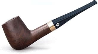 MUXIANG Straight Tobacco Pipe Ebony Wooden Pipe Handmade Pipe 9mm Filter 10 Pipe Cleaning Tool AC0015