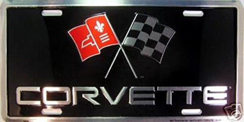 orvette Flag Logo License Plate