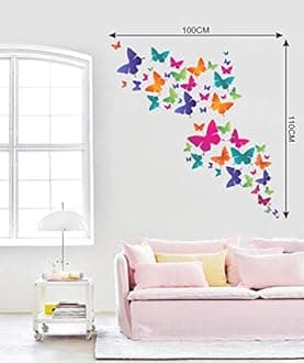 Decal O Decal' Blue Butterfly with Motivational Quotes ' Wall Stickers (Pack of 1, Colourful Butterflies)