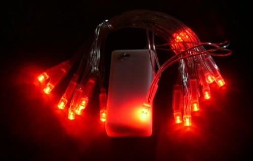 LED Battery 4 sets 15 Fairy/String Lights Color;RED