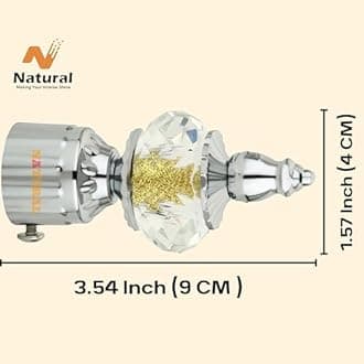 NATURAL Heavy Duty Aluminum Royal Luxury Design Curtain Bracket/Finial and Curtain Support with Screw/Wallplug for Window & Door Curtain Fittings Suitable Upto 1 Inch Pipe. (4 Set, Chrome)