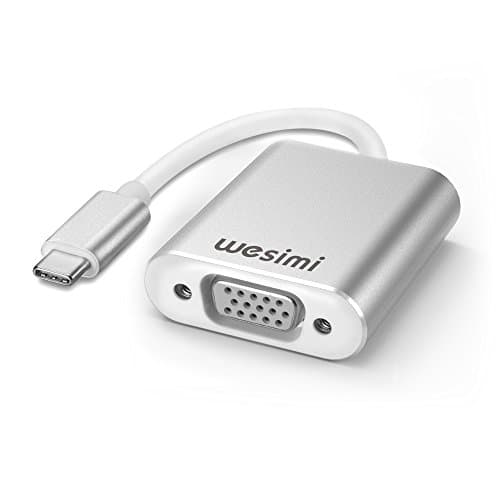 USB Type C(Thunderbolt 3) to VGA Adapter, wesimi USB 3.1 (USB-C) to VGA Adapter Male to Female Converter for Apple New MacBook [2017,2016,2015]