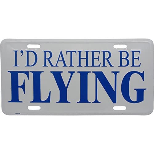 Wing Aero I'd Rather Be Flying - License Plate