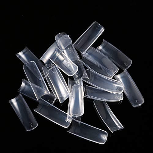 500 Pcs Half Clear False Nails French Square Nail Tips Acrylic Home DIY Nail Art 10 Sizes…