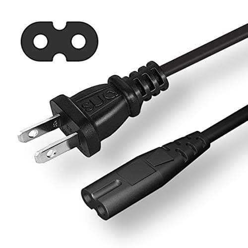Sliq Gaming Power Cable - for Xbox One/One S/One X, Xbox 360, Playstation 3 & 4 Slim/Pro (6 Feet - Figure 8, Black)