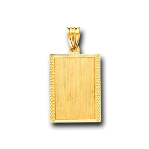 14K Solid Yellow Gold Dog Tag ID Charm Pendant