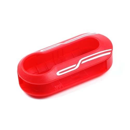 TOFNK Key Cover Case Replacement Fob Outside Key Shell Case replacement for Fiat 500 2012 (Red withWave print)