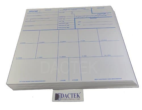 Fingerprint Cards, Applicant FD-258, 300 Pack