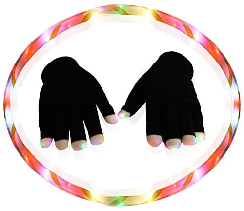 LED Light Show Bundle with Color Changing Hula Hoop, 6 Colors Light Show Gloves - 2 Items - Starter Set / Rave Pack From Raving Jay