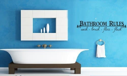 Bathroom Rules Quotes Wall Decals Bathroom Rules Wash Brush Floss Flush Quote Saying Wall Art Sticker