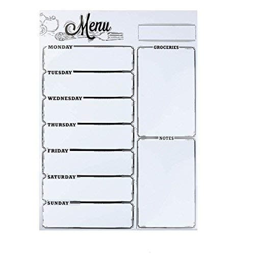 Chalkboard Menu,Loftstyle Chalkboard Menu Board,Weekly Menu Board,Meal Planner Board,Magnetic Weekly Meal Planner Board,Shopping List Board Magnetic Refrigerator Chalkboard