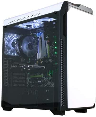 ATX Mid Tower Computer QST-81 Computer/PC Case with Full Acrylic Tinted Side Panel, Pre-Installed Two 120mm Fans, Black&Hellip