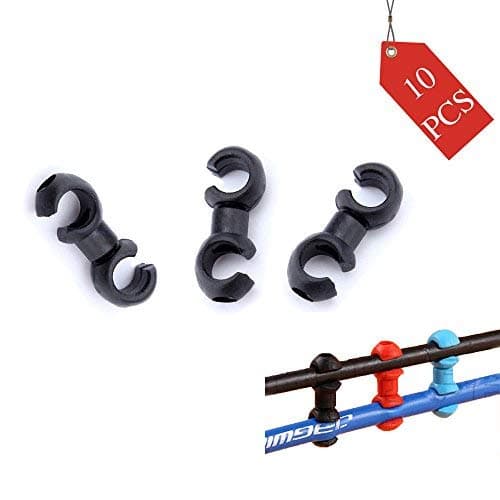 YESON Bike Cable Clips Plastic Bicycle Rotating S-Hook Clips,Bicycle Housing Tidy Wire Buckle Cycling Shift Cable Brake Gear Cable Housing Fixing Holder Guide MTB,10 pcs,Black