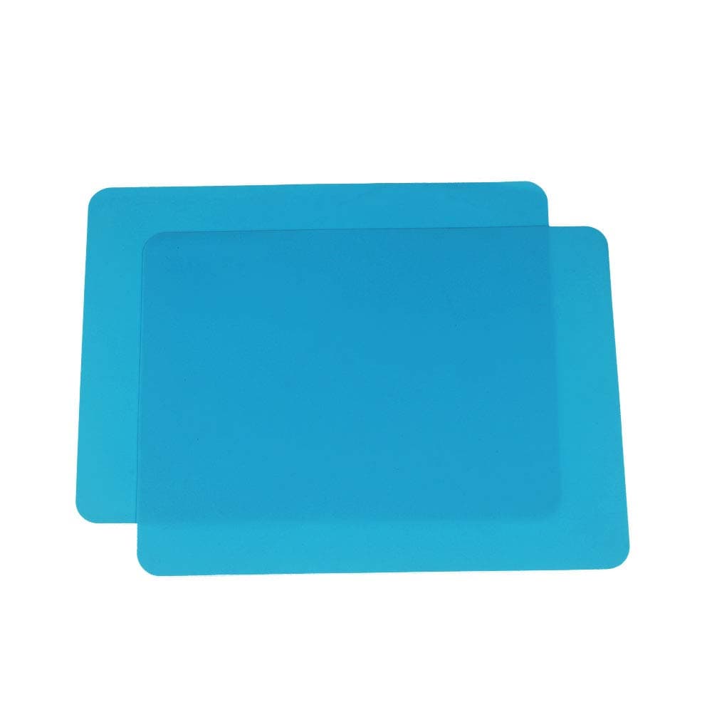 CHILDHOOD Non-Stick Silicone Baking Mat,2 Pack Placemats Table Mat for Kids (Blue)