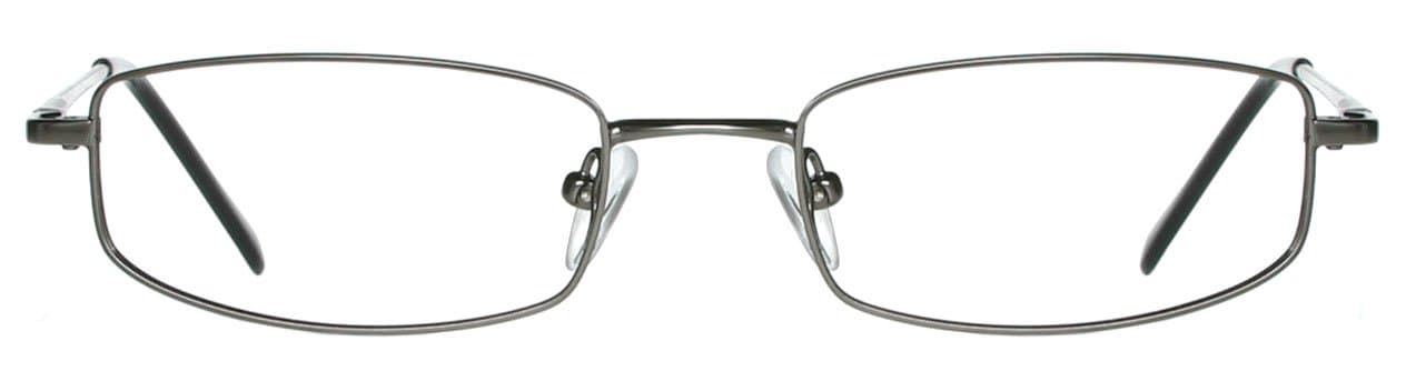 Gun Metal Grey Rectangular Metal Reading Eye Glasses (+1.00 Diopters Strength, Gun metal grey)