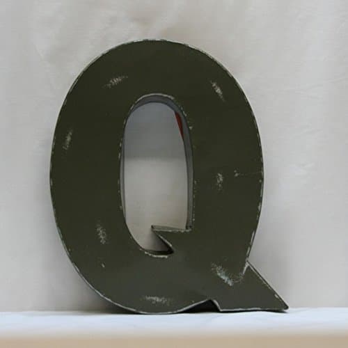 Metal Graphite Block Letter Q
