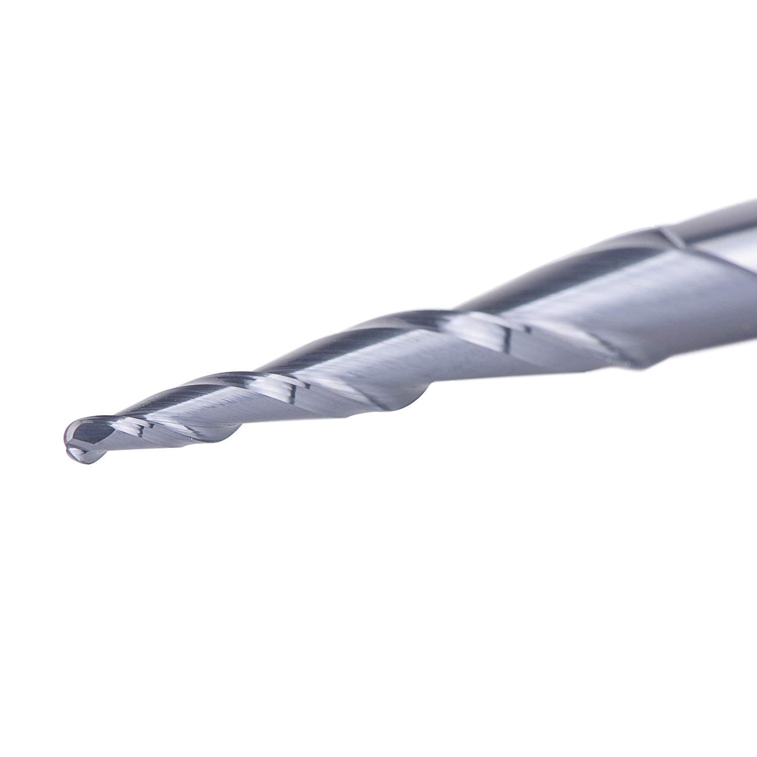 SpeTool 4PCS 2.0mm Diamter Tip ( 1.0mm Radius ）Carbide Ball Nose Router Bit 1/4 Shank TiAlN Coat Tapered Ball Nose End Mill Woodwork Metal CNC Engrave Carving Machine Tools