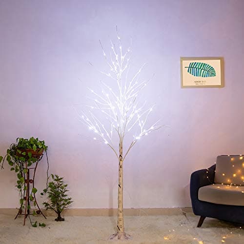 Bolylight 6FT 96 LED Birch Tree Artificial Decorations for Home/Bedroom/Office/Party/Wedding/Festival/Christmas Indoor and Outdoor White
