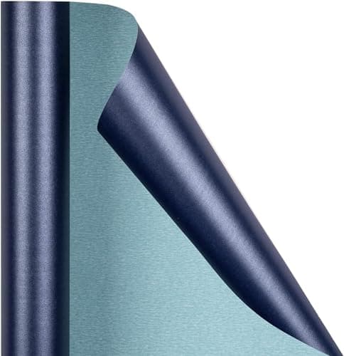 WRAPAHOLIC Navy Blue Pearl Glossy Wrapping Paper,Solid Color Gift Wrapping Paper - Perfect for Birthday,Baby Shower,Wedding,Valentine's Day,Party - 17in x 32.8ft Roll, 46 Sq. Ft