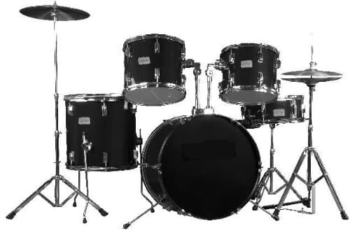 5 Piece Drum Set w/ Throne & Cymbals - Black