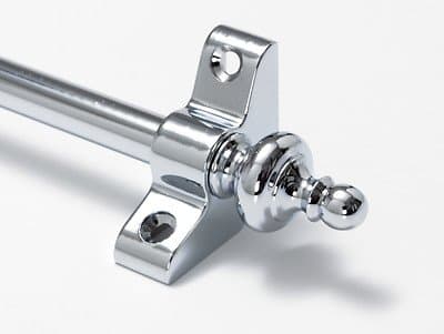 Simplicity Quality Stair Rods 3/8" x 28.5" Chrome Flat bar Urn Finial