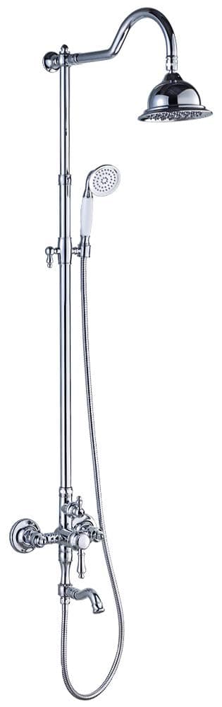 Retro Bath Chrome Complete Shower Set for Shower Bathtub Bath Filler Water Tap Rain Hand Shower
