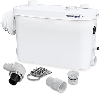 Aquamatix Sanitary Grinder 400 W Sanitary Lift Pump 100 L/min 3 Inlets for Suspended WC 7 m Vertical Pumping Distance with Carbon Filter