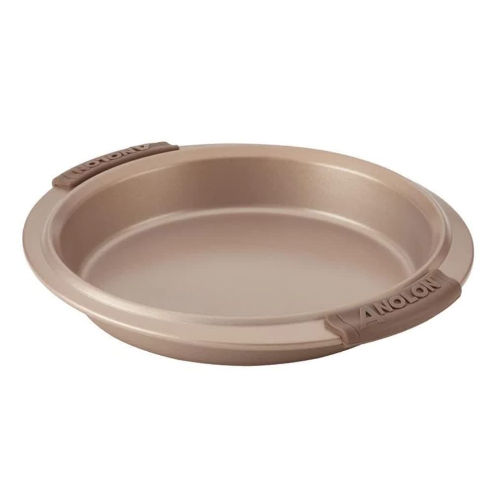 Anolon Advanced Bronze Nonstick Bakeware 9-Inch Round Cake Pan with Silicone Grips