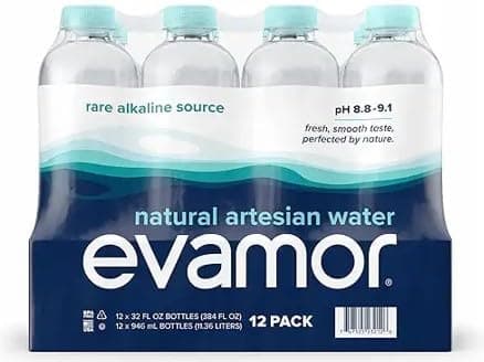 EVAMOR Artesian Bottled Water - Single Source, Naturally Alkaline and Full of Electrolytes for Hydration and Health, 64 Fl. Oz. Bottles (Pack of 4)
