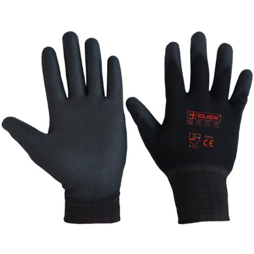 2 Pairs Of PU Coated Polyester Precision Work Gloves Size 7 - Small. Ideal for DIY, Gardening And Building - Comes With TCH Anti-Bacterial Pen!