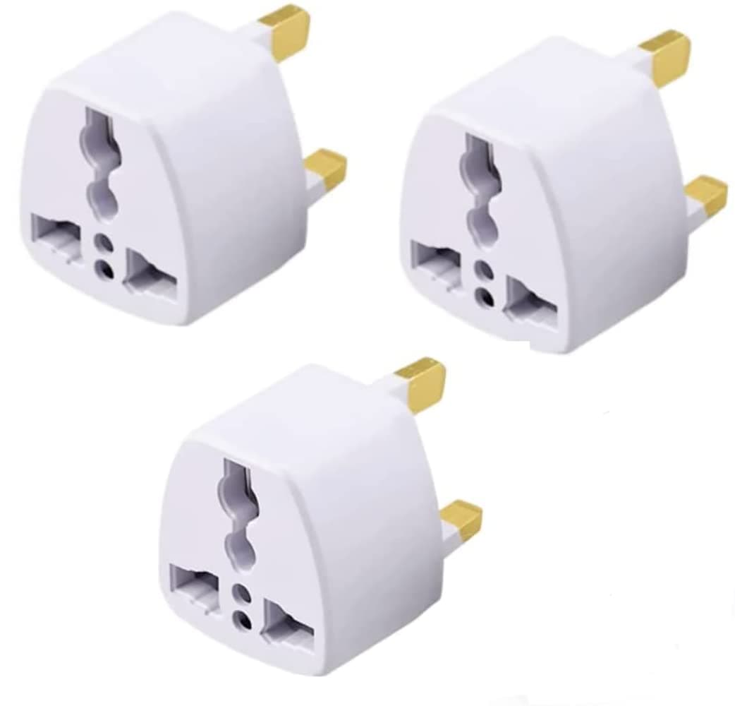 SKY-TOUCH 3 Pcs Universal travel Plug Adapter, 3 Pin Power Plug Adapter for AU/UK/EU/US, Plug Converter for Business, Holiday, Hotel, Airport