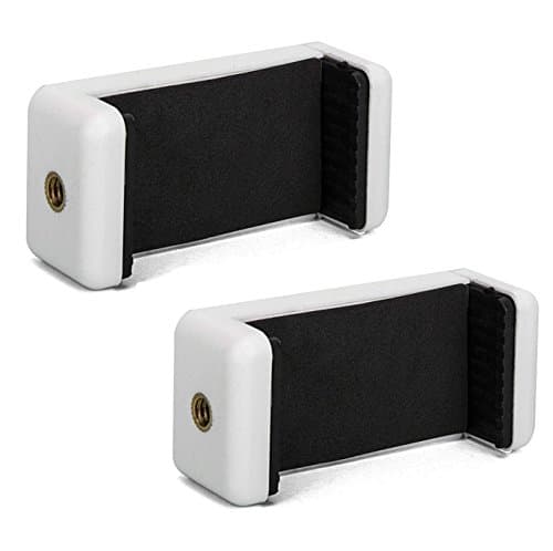 Octo Mount2 Pack White Universal Smartphone Holder Set for Mounting Any Phone. Has Camera Screw (1/4-Inch 20), Easily Connect Your Phone to GoPro Assessories, Tripods, Poles, Hand Grip, Etc.