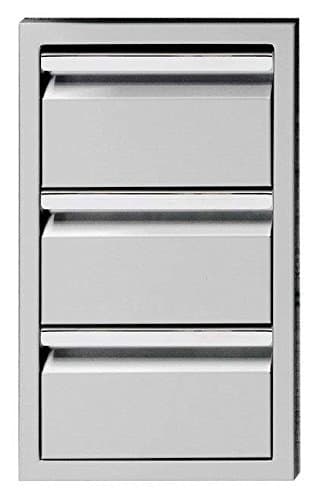 Twin Eagles TESD133-B Three Drawer Storage with Super Slides Full Extension Slides Deep Drawers and One Piece Frame for Precision Alignment in Stainless