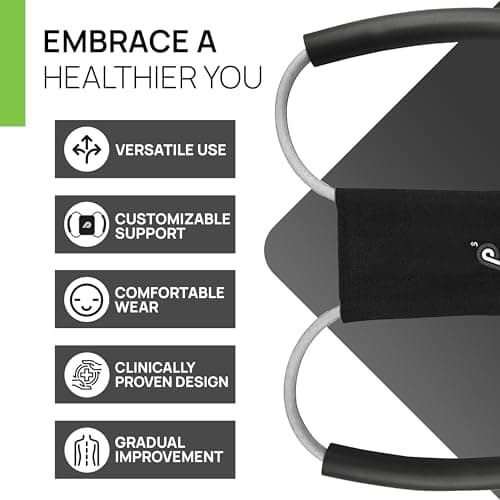 PRIMEKINETIX PostureMedic Dynamic Posture Brace for Neck and Back Support -For Enhanced Shoulder Alignment, Posture Improvement & Stretching-L(Silver)