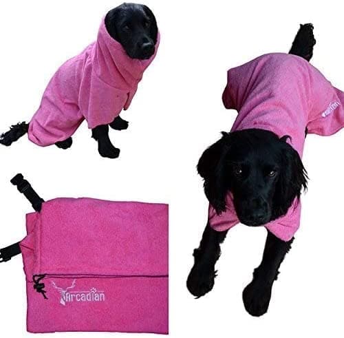 Arcadian Microfibre Dog Robe. Quick-Drying and Super-Absorbent. Easy To Use, Comfortable, Adjustable Straps.