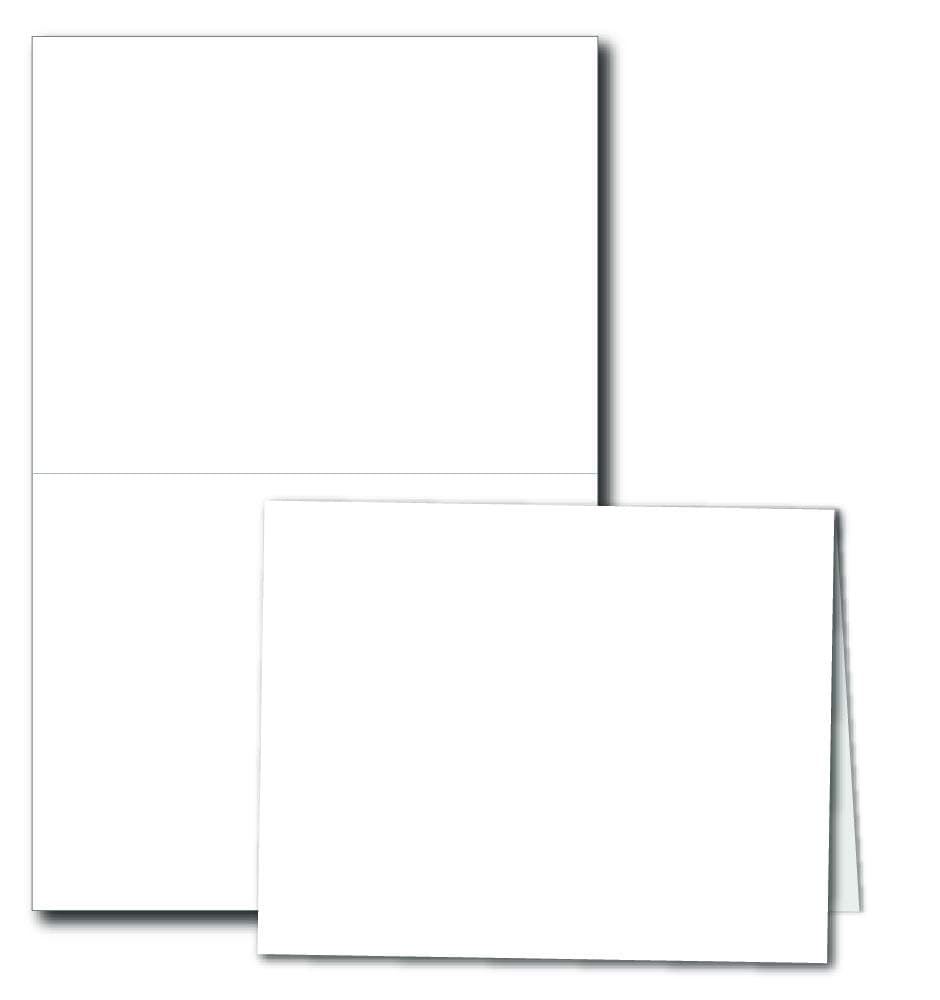 Heavyweight Blank White A2 Folded Note Cards - 4.25" x 5.5" - Greeting Cards for Card Making - Thick 80lb Stock - Inkjet/Laser Printer Compatible (100 Cards)