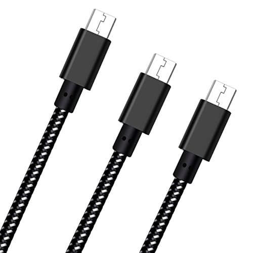 Sngg Luckystar-46 Micro USB Cable, High Speed 2.0 USB to Micro USB Charging Cable Android Charger Cord for Samsung Galaxy S7 Edge/S6/S5/S4, Note 5/4/3, HTC, LG, Tablet and More - Black/White - 3 Piece