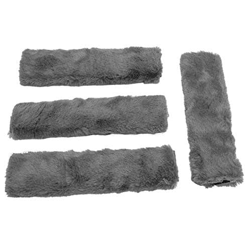 4Pack Seat Belt Covers,Soft Fur Car Seat Protector Strap Pads for Adults Kids and Baby,Car Seat Stroller Cover,Pregnancy Seatbelt Adjuster Car Accessories(Grey)
