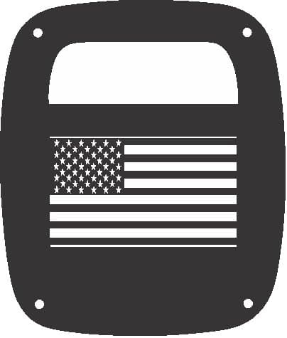 JeepTails USA Flag Tail lamp Light Covers Compatible with Jeep Wrangler YJ and TJ - Black - Set of 2
