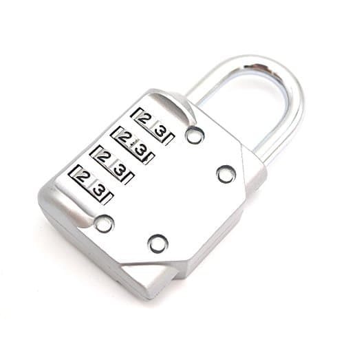 Kunbao Combination Lock 3-inch Gym Lock with 4 Digit Padlock Made of Zinc Alloy (silver)