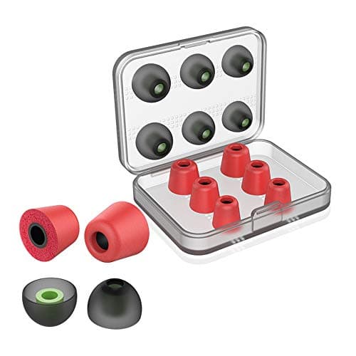 HKOO Earphone Tips 12Pcs Replacement Silicone Earbud Tips for Most 5mm-7mm Inner Tips in-Ear Earphones with Storage Case (6 Pairs, S/M/L)