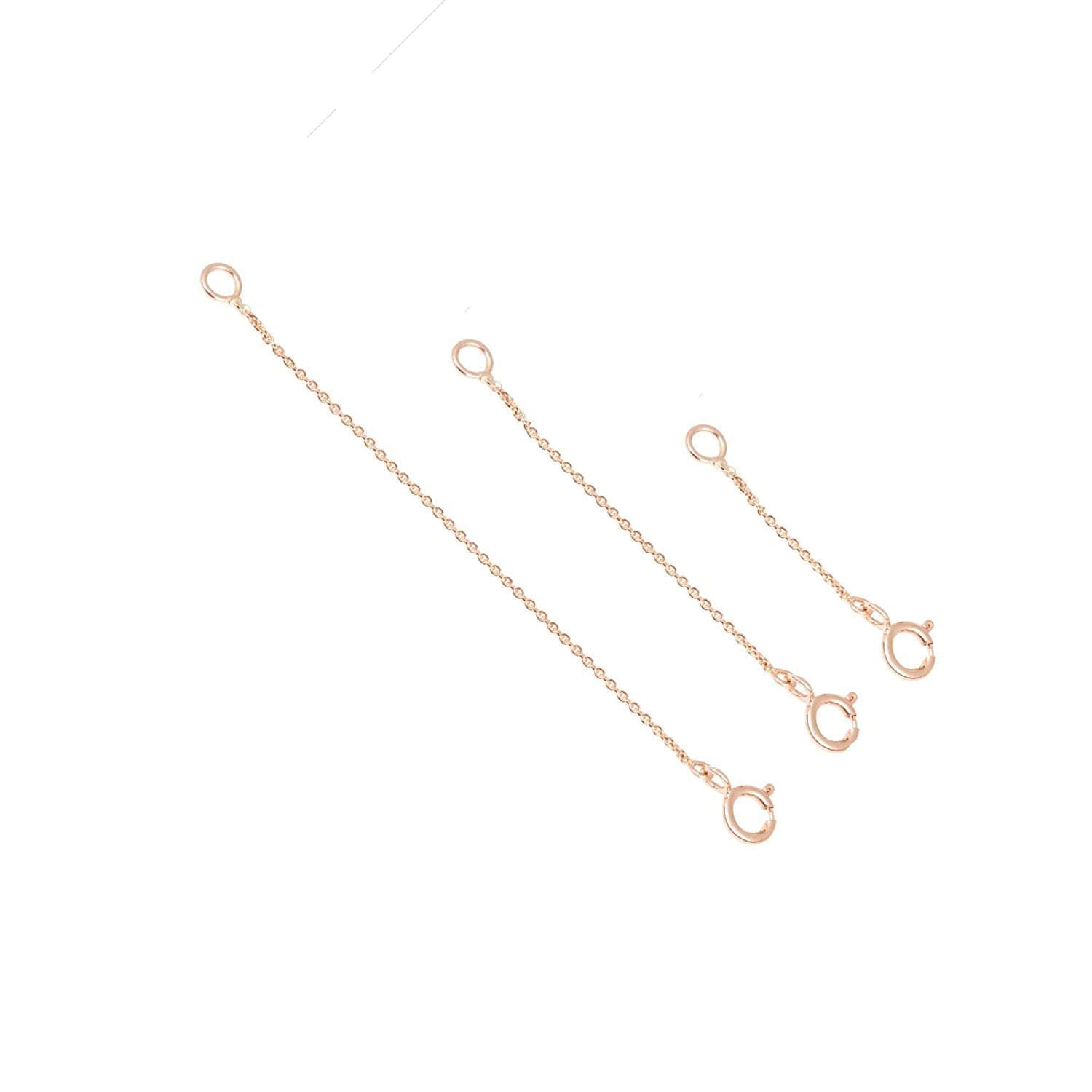 14k 18k Solid Gold Extender For Necklace or Bracelet, Removable Real Solid Gold Extension Link Cable Chain, Adjustable Length For 1inch 2inch 3icnh 4 inch. Jewee Diamond