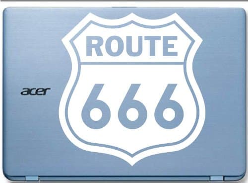 Route 666 Satanic Rob Zombie Devil White Silhouette Car Window Vinyl Sticker Decal