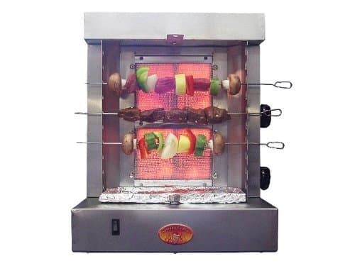 5 in 1-Shawarma Machine-Gyro Machine-Donar Kebab Machine-Tacos Al Pastor Machine –Backyard Vertical Rotisserie and Kebab Grill- Propane Gas- Non-Commercial- 15lbs Meat Capacity