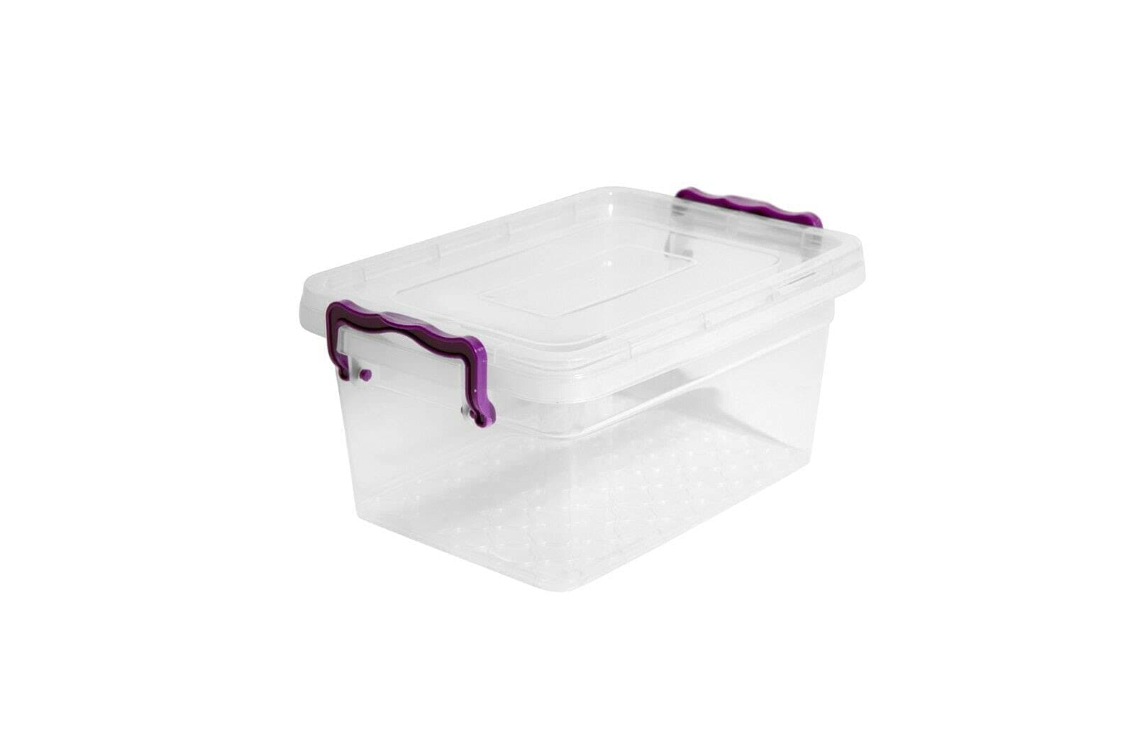 Plastic Storage Box Boxes Lid Handles Food Container Home Kitchen Office Box UK, 3L